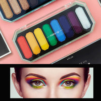 Face Paint, Eyeshadow Palettes, 8 Colour Matte Shimmer Eye Shadow Palette, Colorful Make-Up Palette Highly Pigmented Long Lasting Eye Shadow Red Green Yellow Blue Eyeshadow, Gift for Women Christmas