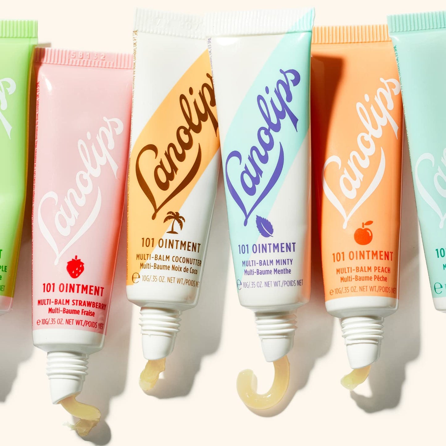 Lanolips 101 Ointment Multipurpose Superbalm Strawberry - Natural Healing Moisturizer with Lanolin - Restore + Repair Cracked Lips, Cuticles, Elbows + Dry Skin - Fragrance-Free Balm (10g / 0.35oz)