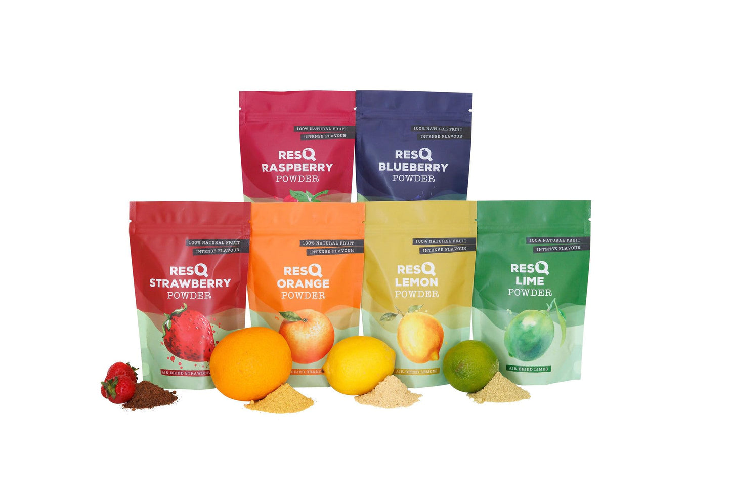 ResQ RESQ - Fine Lime Powder: Natural & Sugar-Free - 90g Powder from 60 Fresh Limes - Sustainable & Preservative-Free (Lime) - Dried slowly to preserve flavour and freshness