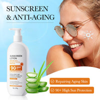 Trendyfave Sunscreen SPF 90+, Face Sunscreen SPF 90, Large-capacity Body Sunscreen, Sun Cream SPF 90 PA+++, Ultra Light UV Protetion, Water & Sweat Resistant, Moisturizing & Non Greasy 220g