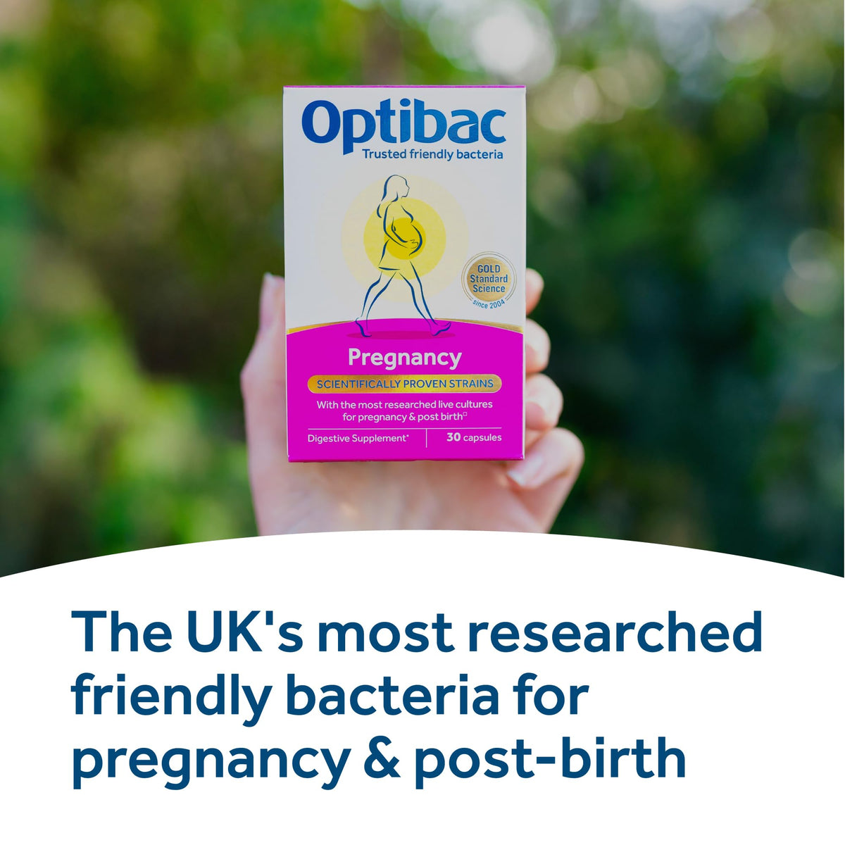 Optibac Probiotics Pregnancy - Most Researched Pregnancy Probiotics - Also for Breastfeeding & Post Birth - for Gut & Intimate Flora - 30 Vegan Capsules