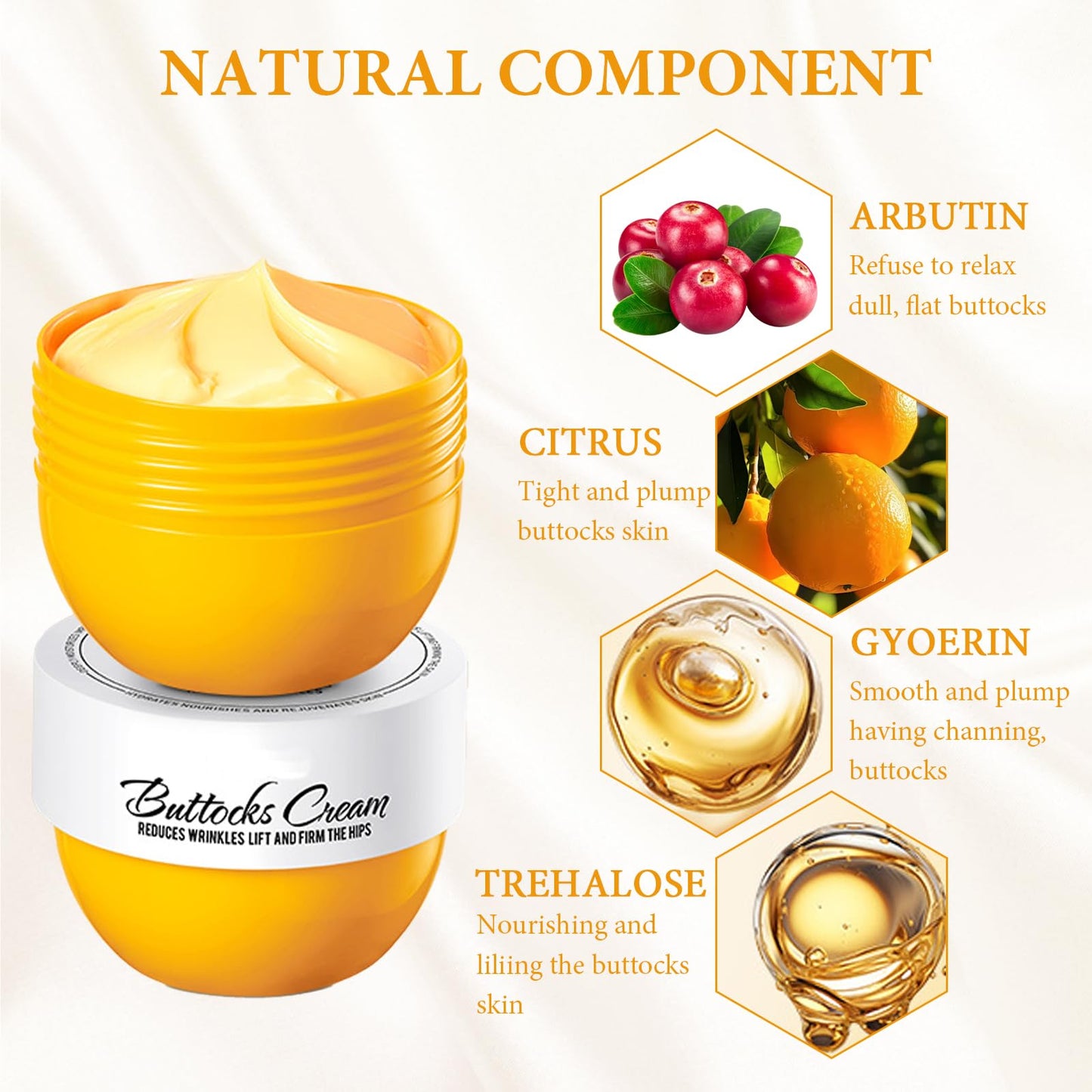 Hocklliy Bum bum Cream Brazilian Bumbum Cream Hip Lift up Cream Smoother Firmer Skin Hydrates and Nourishes Fast Absorbing for Body Butt Lifting Balance Skin Tone and Daily Use Non-greasy