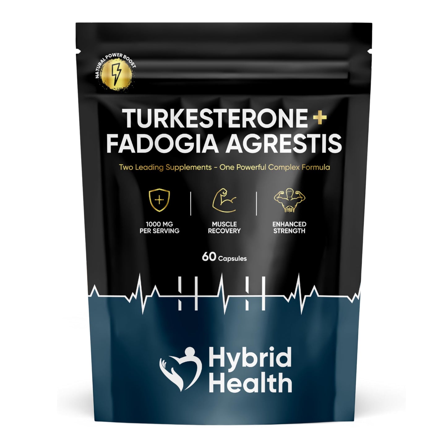 Mystic Nature Turkesterone + Fadogia Agrestis | 1000 MG | Maximum Strength Supplement | Strength, Performance & Power | 100% Natural Non-GMO Vegan | 60 Capsules