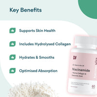 Bettervits Niacinamide Complex | Full Skin Coverage | Hair & Nails | Smooths & Hydrates | with Marine Collagen & Hyaluronic Acid