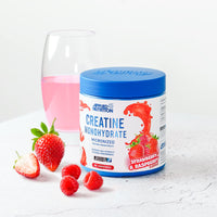 Applied Nutrition Creatine + 700ml Shaker | Creatine Monohydrate Micronized Powder with Flavour, Increases High-Intensity Physical Performance (250g - 50 Servings) (Strawberry & Raspberry)