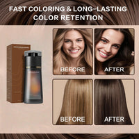 BigyQiu Polar Hair Dye Shampoo,Medium Brown Hair Care Instant Dye Shampoo,3-In-1 Sham/poo Color Treated Ha/ir,Instant Dy/e Sham/poo for Men and Women,Permanent Colour Sha/mpoo Cover Grey H/air,Medium Brown