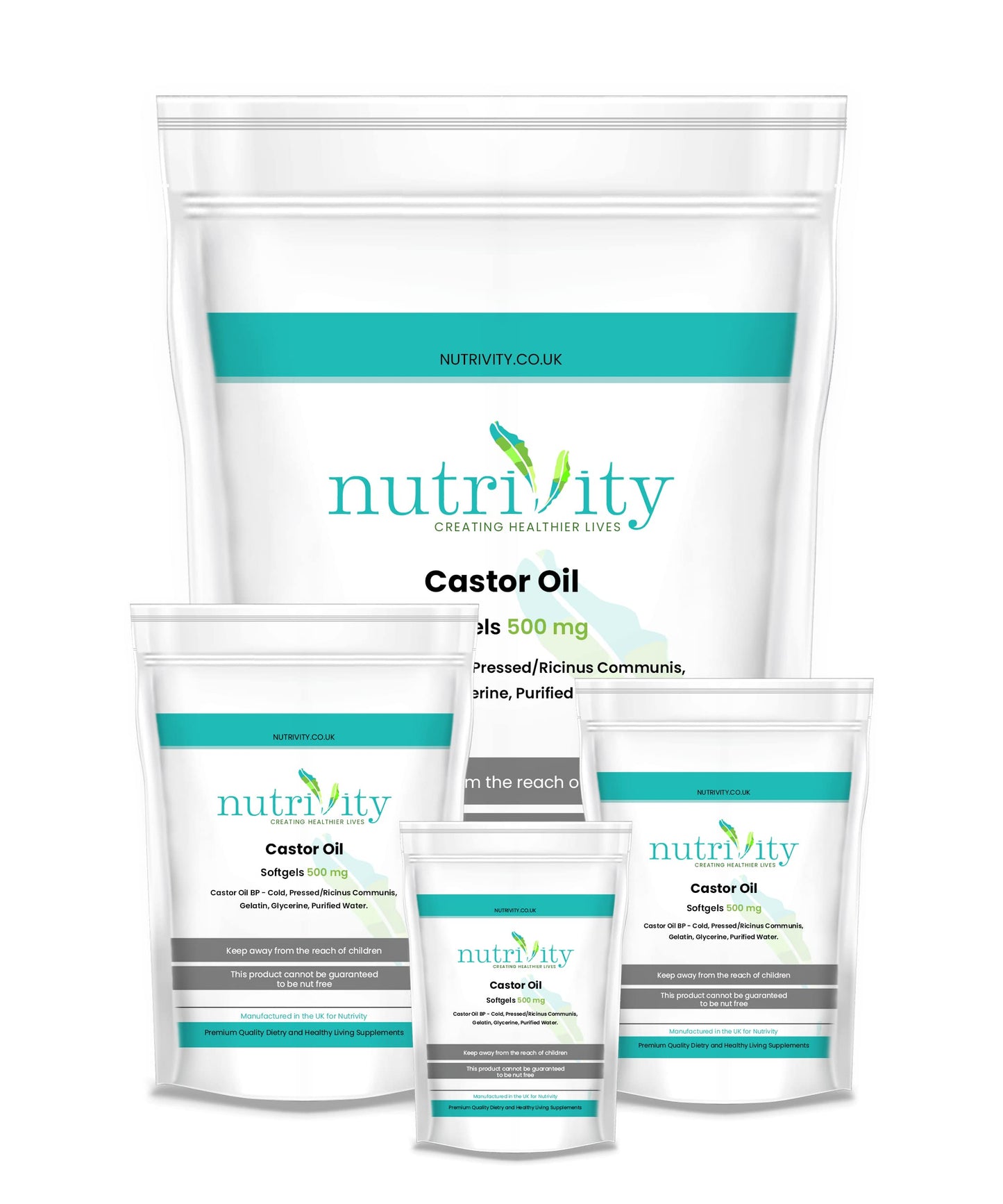 Castor Oil 500mg Soft Gels | Intestinal Help | Constipation Relief | Healthy Hair & Skin | Made in The UK to GMP Standards by Nutrivity (30)