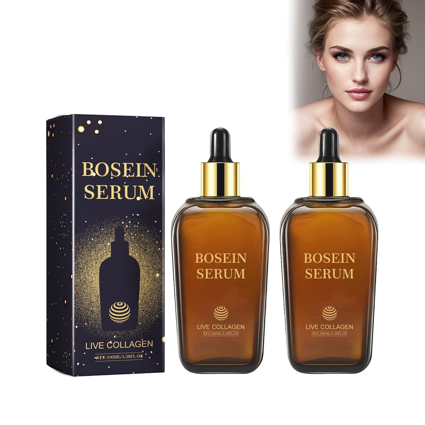 Bosein Serum Face Serum, Facial Serum Face Lotion Helps to Improve Skin Moisturisation and Hydration to Enhance Skin Texture, Radiance and Refinement