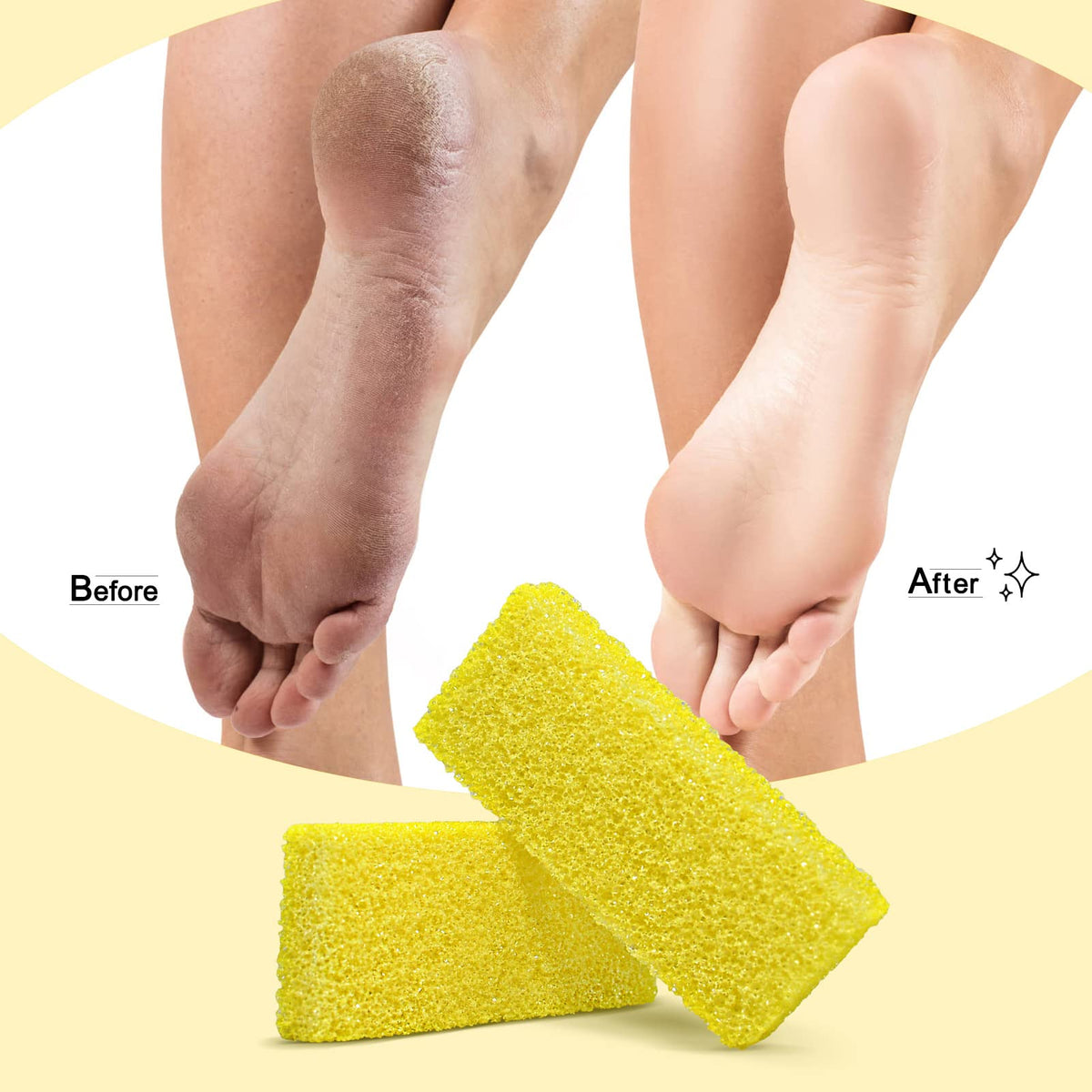 SALVMARY Disposable Pumice Stone for Feet Hard Skin Callus Remover Foot Scrubber Yellow 40 Pcs