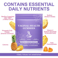 FSLHCY Premium Feminine Balance Gummies for Women - Hawaiian Pineapple Flavor Vaginal Probiotic Gummies for pH Balance Health & Immune Support Vegan, Gluten-Free (60 Gummies)