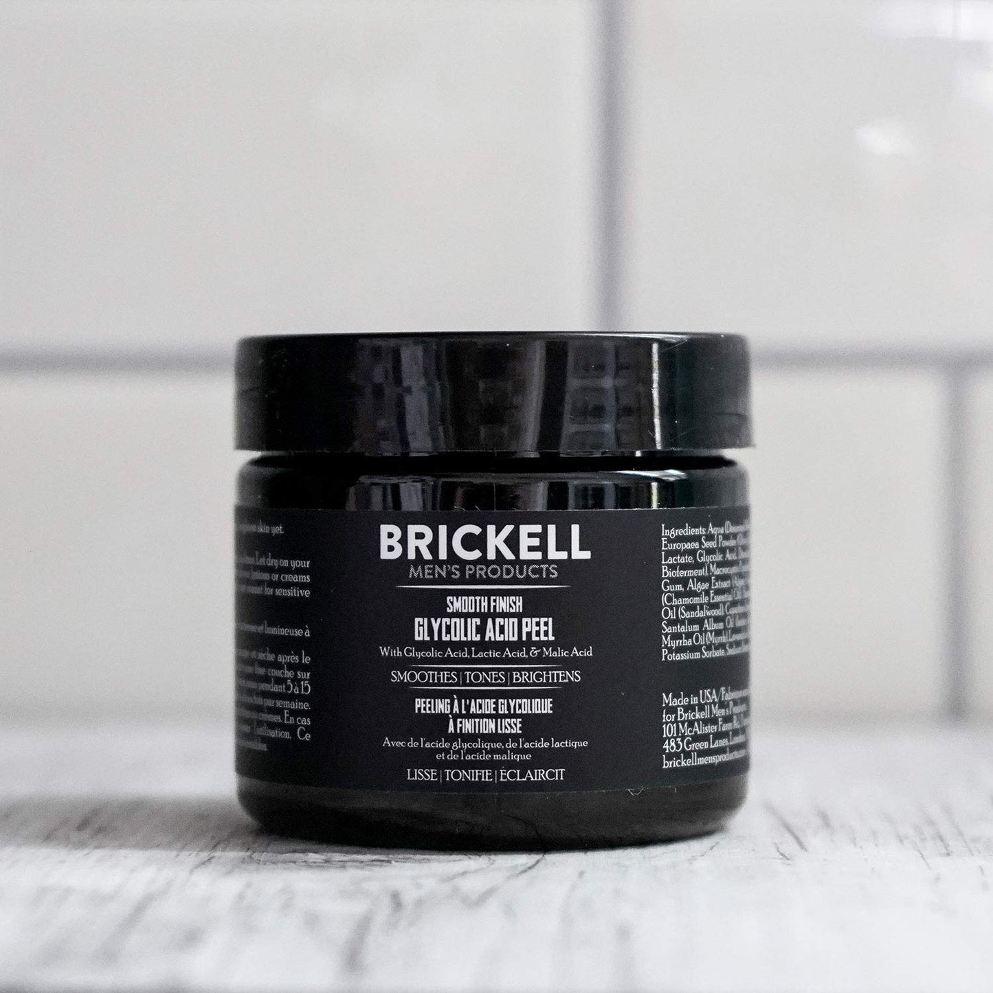 Brickell Men's Products Brickell Men's Smooth Finish Glycolic Acid Peel For Men, Natural and Organic, Anti-Aging Peel for Wrinkles, 59 mL, Scented
