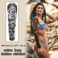 Metuu Full Arm Temporary Tattoo 46 Sheets for Men And Women(L22.8“xW7”), Fake Tattoo Stickers Patterns Deer Eagle Lion Wolf Tiger Totem Realistic Temp Tattoos Suitable For Hand Arm Leg Face