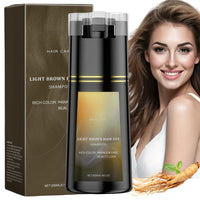 Siyinzu Polar Hair Dye Shampoo,Hair Dye Shampoo,Polar Instant Ha-ir Dy-es Sham-poo,Ha-ir Colour Sham-Poo Care,3 In 1 Sha-mpoo for Grey H-air,Colour Shamp-oo to Cover Grey Ha-ir,Anti Gre-y Sha-mpoo,Light Brown