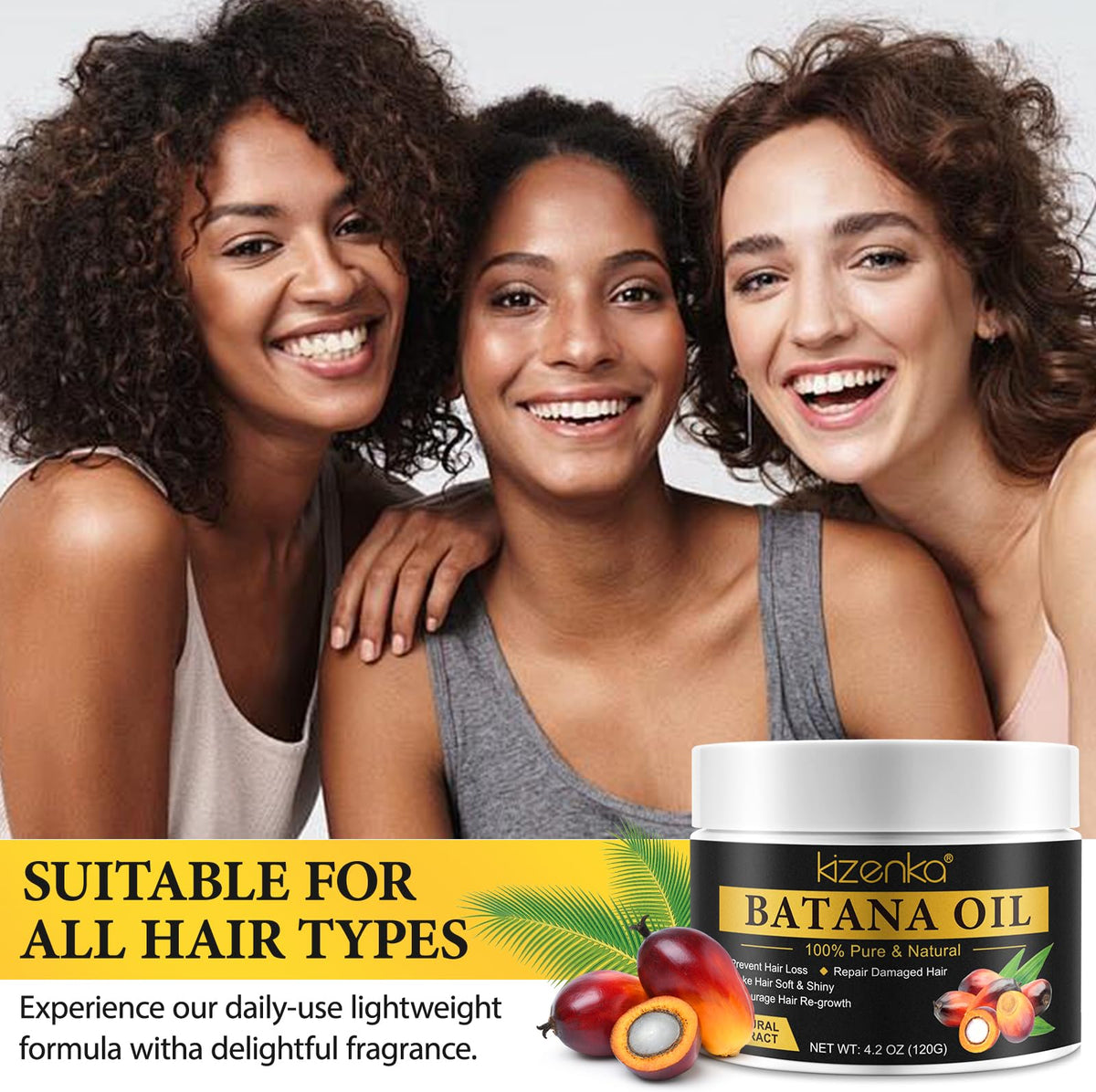 Generic Batana Oil for Hair Growth, 100% Pure Unrefined Batana Promotes Hair thickness, Repairs Damaged Hair & Skin, Reduces Hair Loss, Batana Oil for Healthier Fuller Hair (Black)