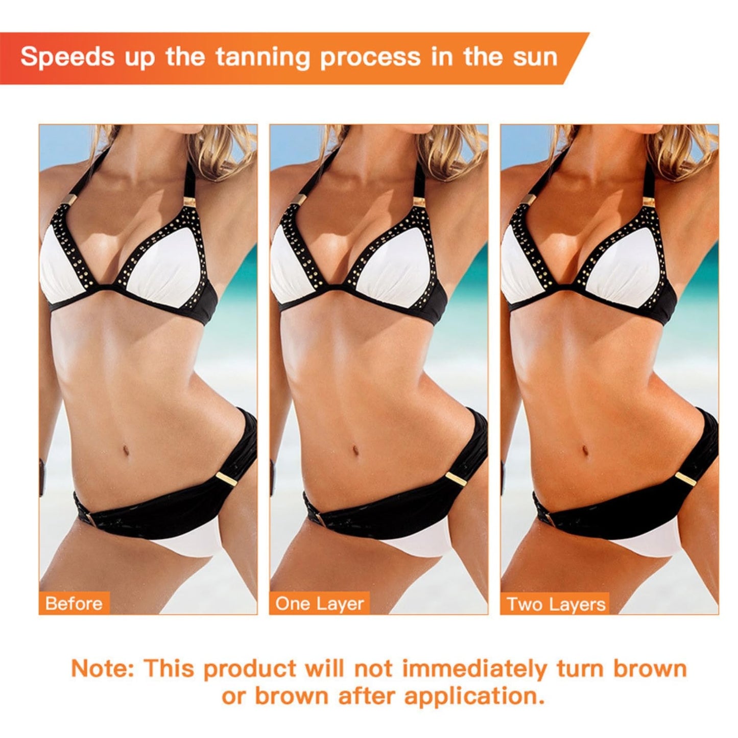 Cureluxe Intensive Tanning Gel - Premium Sunbed Tanning Accelerator Cream - Tan Accelerator with Coconut Oil and Vitamin A & E - Self Tanner Oil for Easy Application - Achieve Natural & Fast Tanning