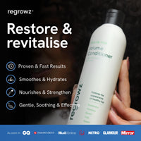 Regrowz Refresh & Balance Kit – Sulphate-Free Shampoo & Conditioner Set with Scalp Massager – Thickening Shampo, Volume Conditioner & Massage Brush, Scalp Treatment for Men & Women | Hair Care Bundle