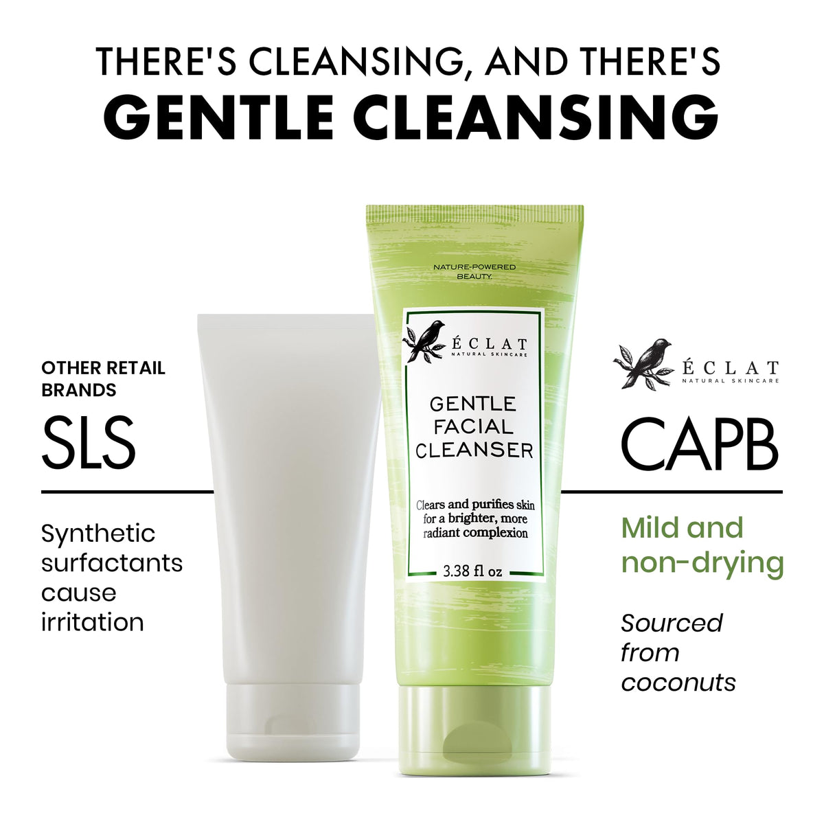 Eclat Skincare Tea Tree Gentle Facial Cleanser, All Natural Simple Face Wash with Aloe Vera, Clarifying & Deep Cleansing Foaming Facial Wash, Oily Skin Facial Cleanser, Facial Wash for Women Anti Aging