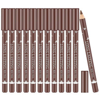 NatrLuxe 12 PCS Waterproof Brown Eyebrow Eyeliner Pencil - Long-lasting, Sweat-proof Makeup Brow Tint Pen