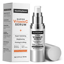 HealthyDerm Super Vitamin C Face Serum: Hydrating Facial Serum with Hyaluronic Acid, Niacinamide, Peptides, Vitamin C, Vitamin E & Bakuchiol – 30 ml