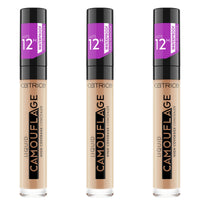 CATRICE Catrice Liquid Camouflage High Coverage Concealer, Concealer, 12 Hours, No. 015 Honey, Nude, for Combination Skin, Oil-Free, Waterproof, Alcohol-Free, Pack of 3 (3 x 5 ml)