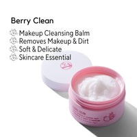 W7 Berry Clean Face Cleansing Balm - Makeup Remover Melt With Fruit Extract - Clean Oil Free Skin