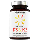 100% Natural - Vitamin D & K (D3 & K2) - Vegetarian - High Strength (D3 4000 IU, K2 mk7 125mcg) - 4-Month Supply - Premium Ingredients - for Stronger Bones and Immune System - Made in The UK