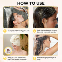 Fashion Base Collagen Hair Mask, Argan Oil Collagen Hair Mask Essence for Dry Damaged Hair, Hydrating, Smooths and Nourishes, Deep Repair Hair Conditioner Mask for All Hair Types, 220ml