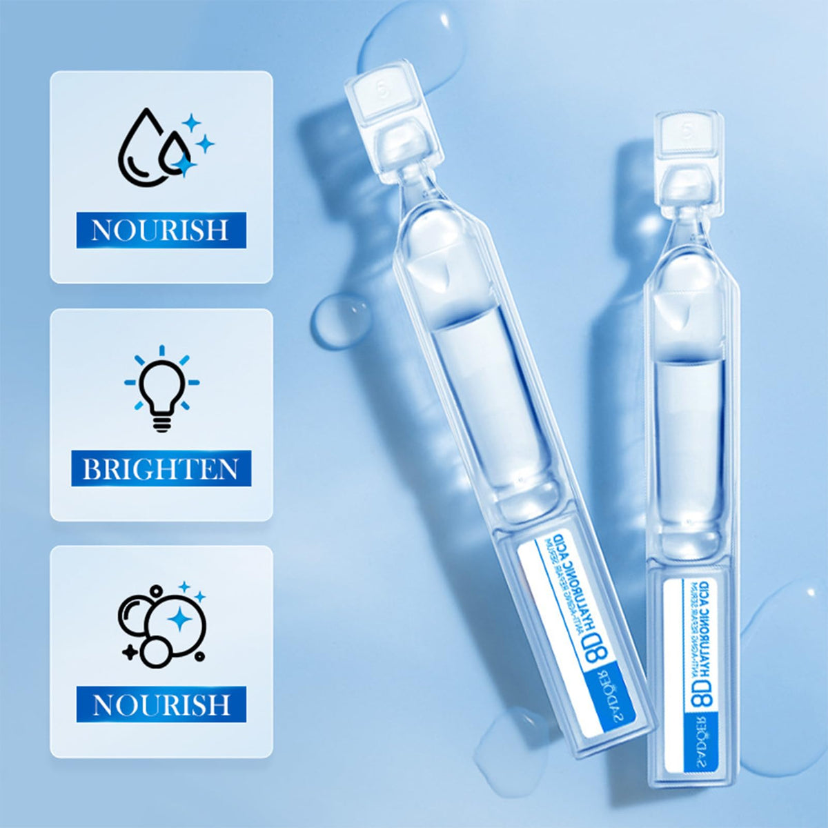 MrCuvaryas Hyaluronic Acid Serum Microneedling Serum For Face, Hyaluronic Acid Serum For Face, Anti Aging & Anti Wrinkle Face Serum For Women & Men, Hydrating, Deep Nourishing, Firm - 1.5ML * 15PCS