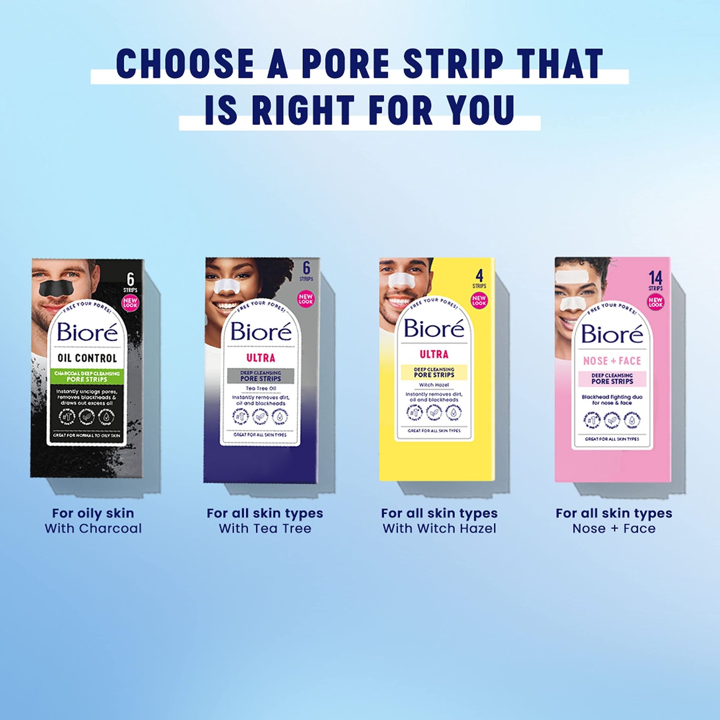 Biore Bioré Witch Hazel Ultra Deep Cleansing Pore Strips Nose Strips For Spot Prone Skin