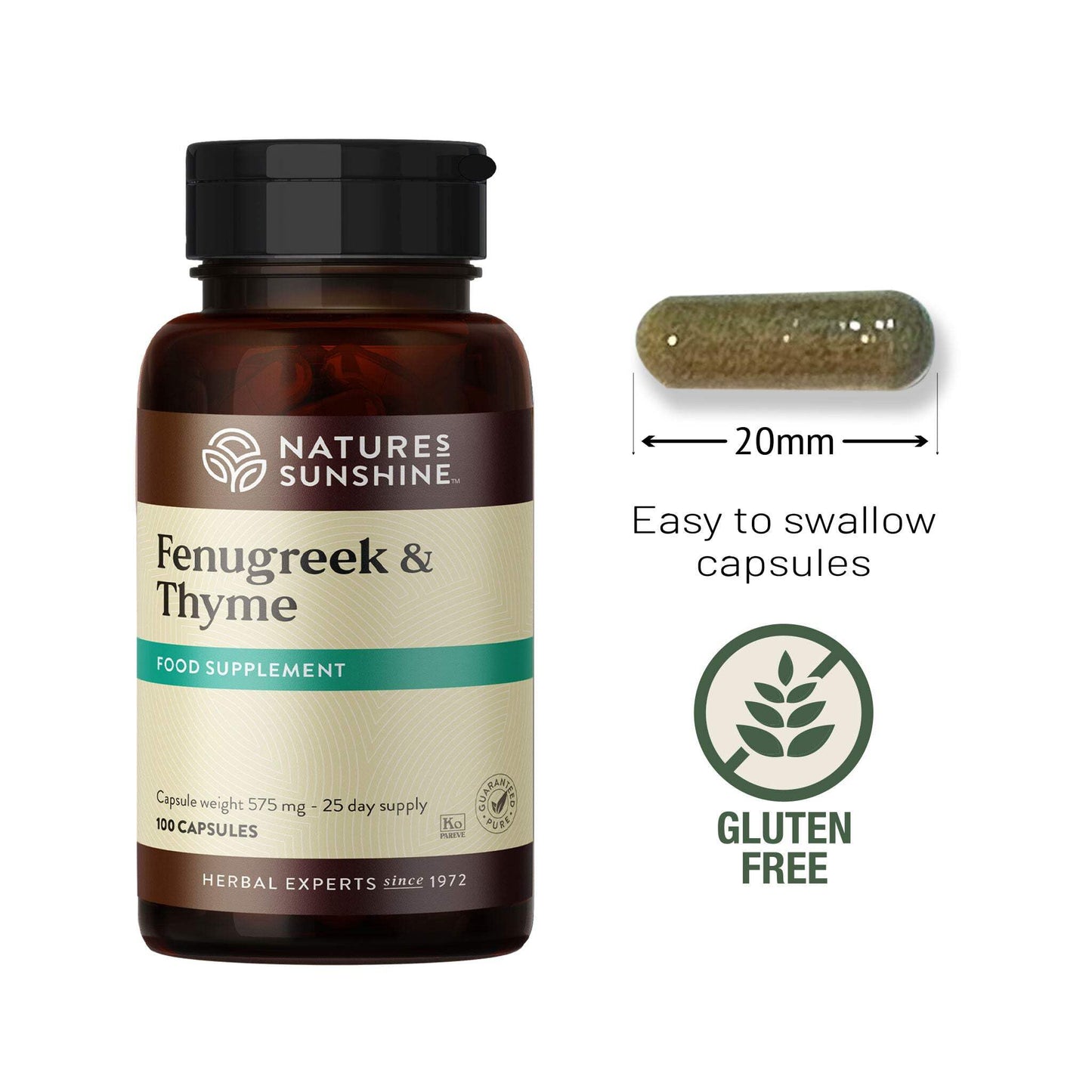 Nature's Sunshine (NSPUK) Fenugreek & Thyme - 100 Capsules - 25 Day Supply