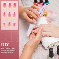 CANVALITE Professional Nail Files Double Sided Emery Board Nail Styling Tools Pet Grooming Tools for Home and Salon Use (Half Moon 180/240, 12pcs)