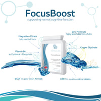 Xspan Labs FocusBoost 120 Highly bioavailable Micro-Tablets - Magnesium Citrate, Zinc Picolinate, Copper Glycinate & Vitamin B6 Balanced for Children and Adults - Superior Absorption - Vegan Friendly - UK Made