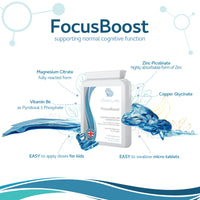 Xspan Labs FocusBoost 120 Highly bioavailable Micro-Tablets - Magnesium Citrate, Zinc Picolinate, Copper Glycinate & Vitamin B6 Balanced for Children and Adults - Superior Absorption - Vegan Friendly - UK Made