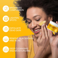 POP MODERN.C Turmeric and Kojic Acid Face Scrub, Vitamin C Skin Brightening Facial Exfoliator for Dry Oily Skin, Gently Remove Acne Dark Spot Blackheads, Lighten Hyperpigmentation, Smooth and Radiant Skin 130g