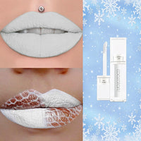 LYNTYAOU Matte White Liquid Lipstick Long Lasting Waterproof Full-coverage White Lip Gloss, Highly Pigmented Sweat-proof White Face Body Paint for Halloween Gothic Cosplay Makeup for Women