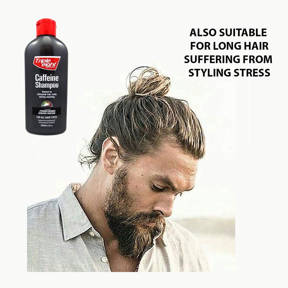 Triple Eight Caffeine And Keratin Shampoo to Stimulate Follicles In Fine, Thinning, Dull Hair