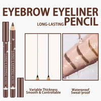 NatrLuxe 12 PCS Waterproof Brown Eyebrow Eyeliner Pencil - Long-lasting, Sweat-proof Makeup Brow Tint Pen