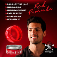 BarberTime BARBERTIME Hair Styling Aqua Wax | No2 Red Pomade Shine Look | Long Lasting Gel Formula Strong Hold 150 ml