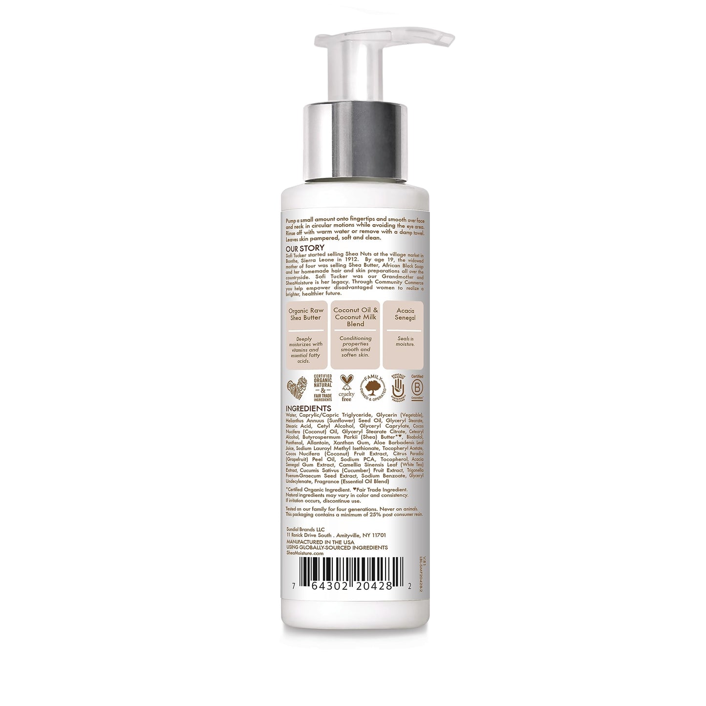 SHEA MOISTURE Shea Moisture 100 Percent Virgin Coconut Oil Daily Hydration Face Milk Cleanser, 4 oz