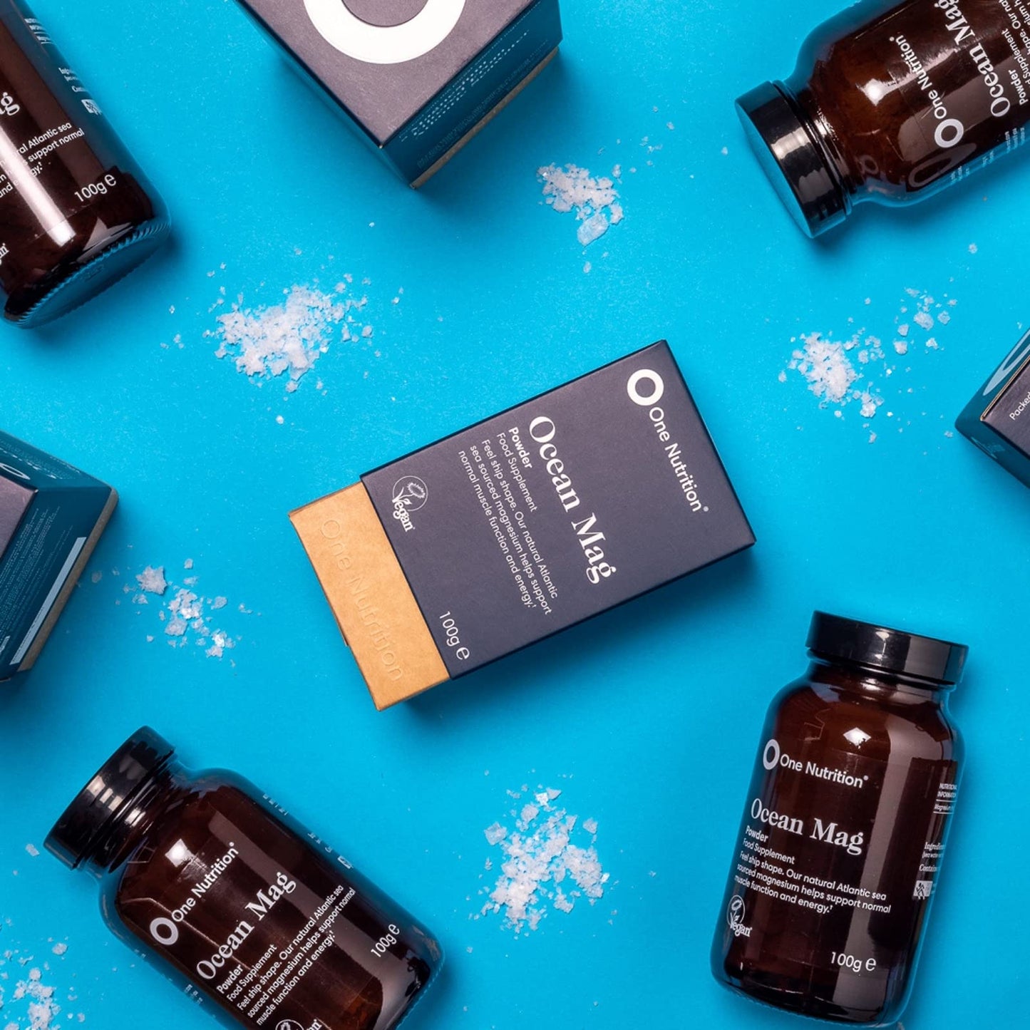 One Nutrition Ocean Mag - Natural Source of Magnesium Hydroxide – Filtered from Fresh Atlantic Sea Water - Easy to Mix with Water or Sports Drinks – 80 Servings - 100g Powder