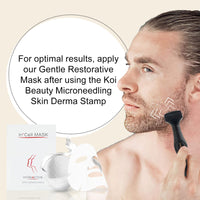 Koi Beauty KOI BEAUTY Derma Stamp 0.5mm for Hair and Beard Growth, Derma Roller with 175 Real Individual Needles Titanium for Face Body Scalp Care, Professional Microneedling Dermastamp for Women and Men at Home