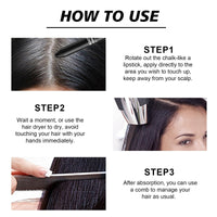 LaluluTek Instant White Hair Coverage Stick - Root Touch Up & Grey Hair Concealer for Men & Women - Wind & Sweat Resistant - Black