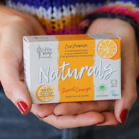 Little Soap Company Natural Range - Sweet Orange Bar Soap, 100g | Vegan, Cruelty Free, Eco Friendly Hand, Face & Body Soap Bar | Antibacterial Natural Soap with Essential Oils, No SLS or Parabens