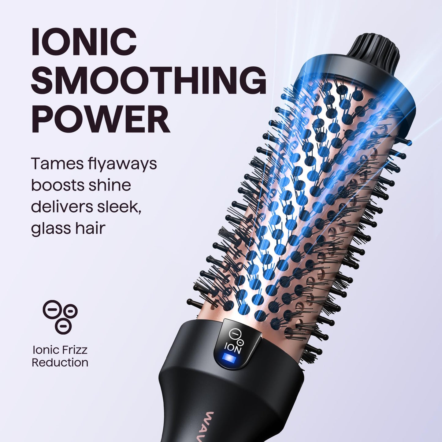 wavytalk Wavytalk Thermal Brush, Blowout Boost Ionic Heated Hot Round Brush, to Make Hair Smoother & Shinier, Easy to Use & Less Damage, 38mm Barrel, 5 Temperature Settings, Dual Voltage, UK Plug, Rose Gold
