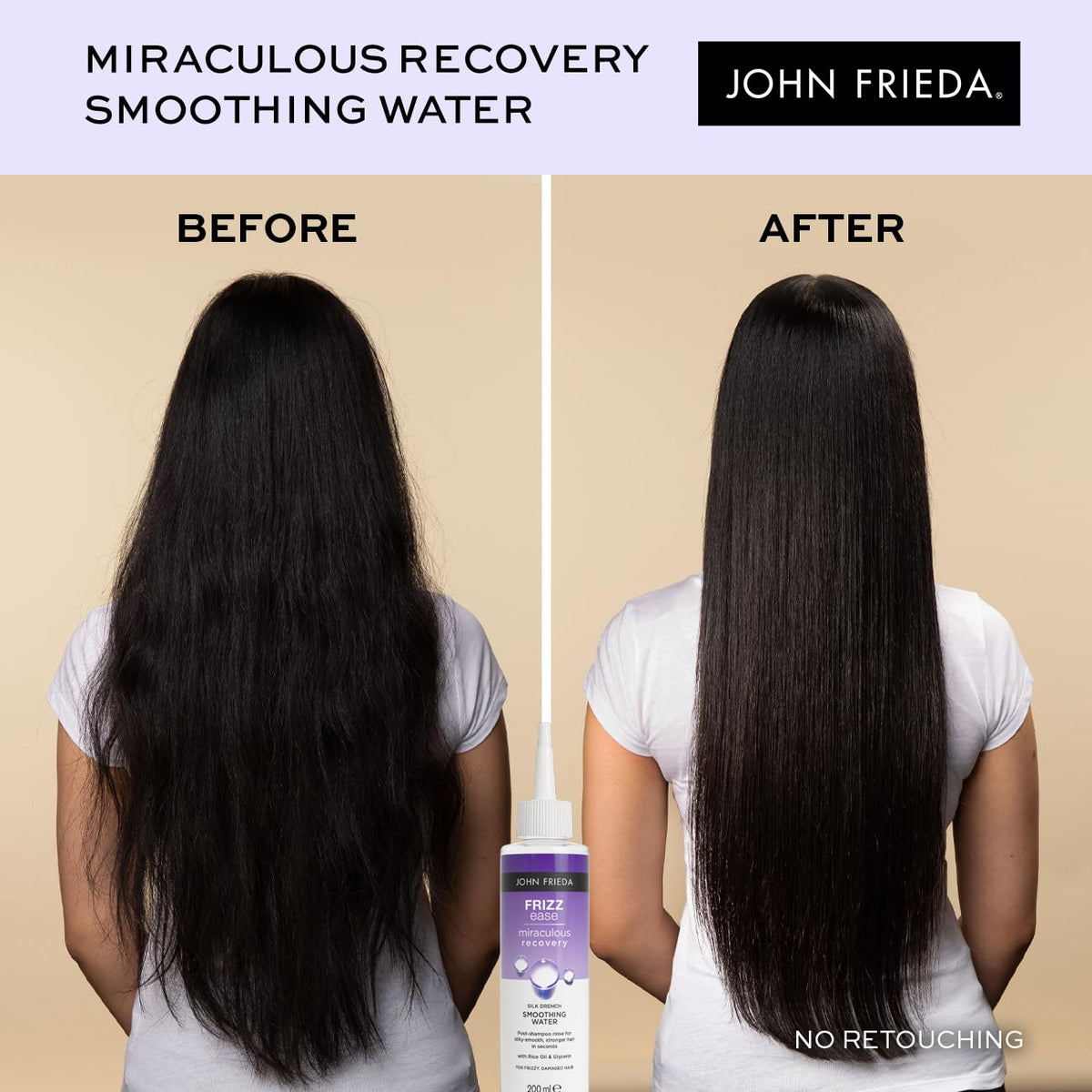 John Frieda Miraculous Recovery Silk Drench Smoothing Water, Lamellar Water for Frizzy Hair, 200ml