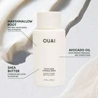 OUAI Thick Hair Conditioner Travel Size - Moisturising Conditioner for Dry, Frizzy Hair - Keratin, Marshmallow Root, Shea Butter and Avocado Oil - Paraben, Phthalate and Sulfate Free Hair Care - 89ml