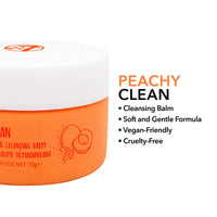 W7 Peachy Clean Makeup Remover & Cleansing Balm - Natural Peach Extract - Clean Oil Free Skin