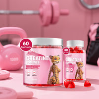 HOOLOO Creatine Gummies 5000mg Creatine Monohydrate with 1000mg Collagen (1 Month Supply) for Men & Women, Vegan & Sugar-Free, Easy Pre/Post Workout Gym Support for Performance and Muscle Power, 60 Count