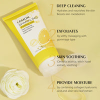 Lemon Exfoliating Gel,Lemon Peeling Gel,Vitamin C Face Scrub,Soft your Skin & Remove Dead Skin,Natural Face Scrub Exfoliator for Blackhead,Mild Face Exfoliator Scrub for Radiant Skin,Face & Body &Knee