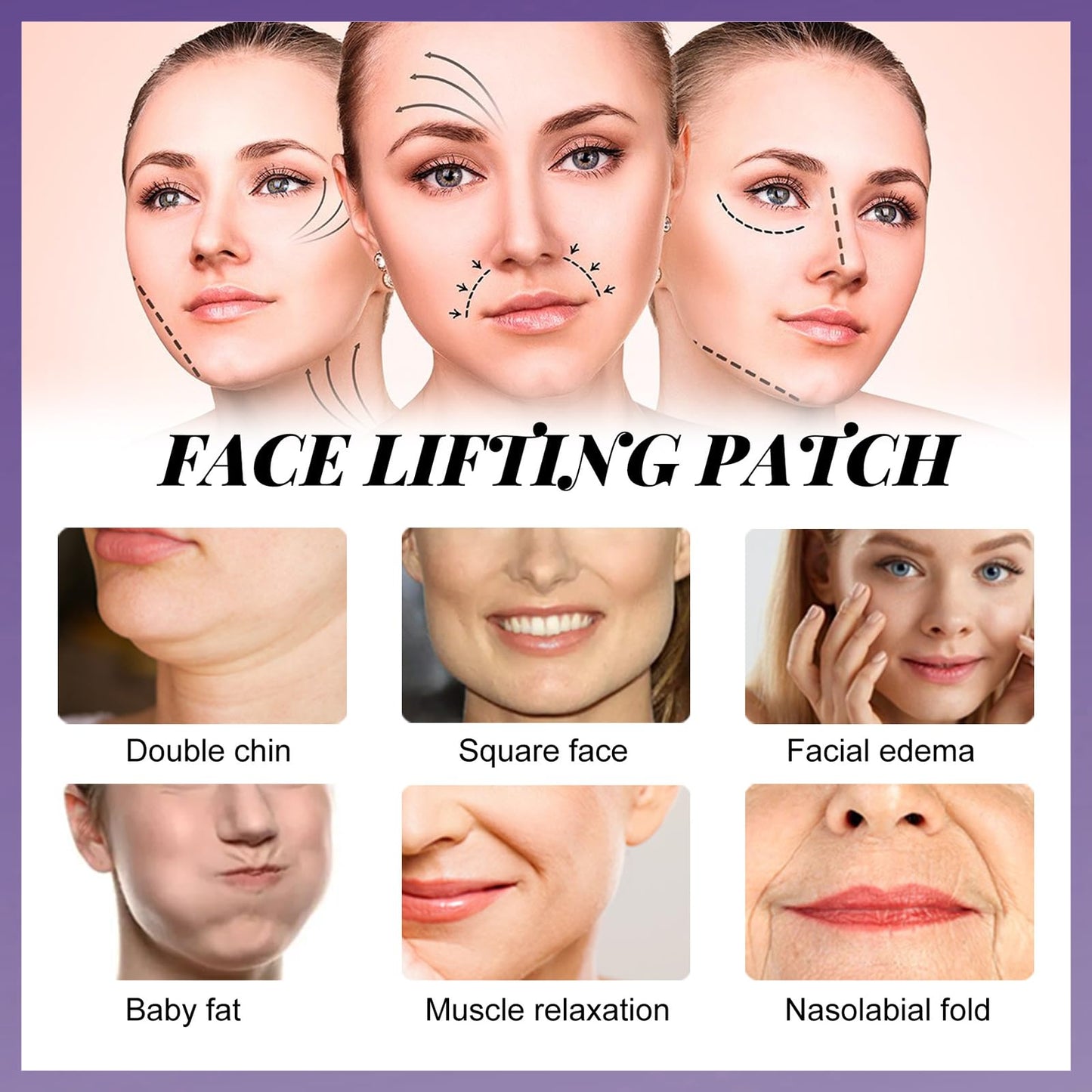 V Edge Patches Face Lift Tape Lifting Waterproof Elasticity Stickers (60 Pcs) - Invisible Anti Wrinkle Makeup Face Lift Tools for Wrinkle Hide & Double Chin Face Instant Makeup Uplift